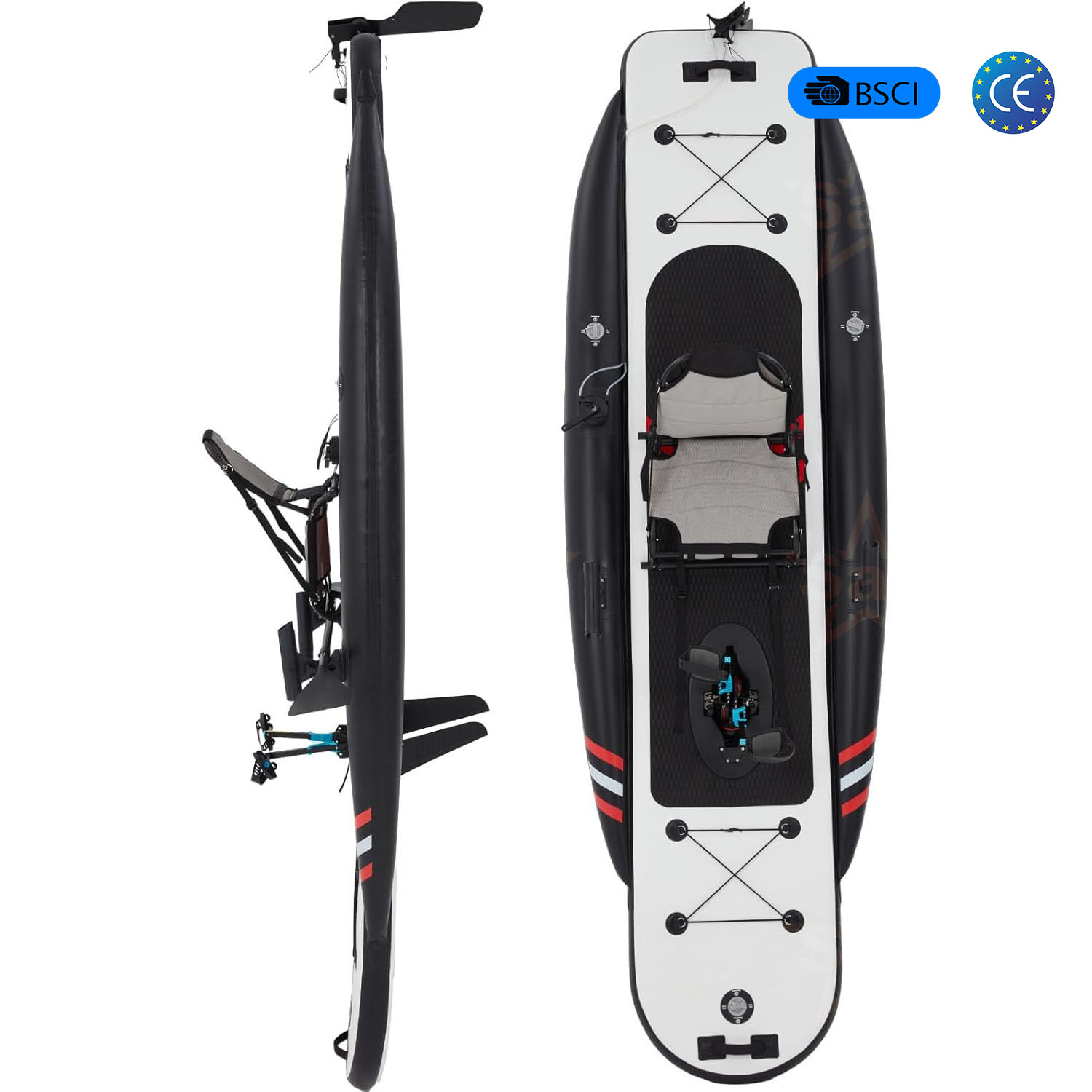 Fishing Kayak Pedal Drive - Kayak Gonfiabile a Pedali di Alta